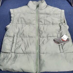 Free people Movement NWT Puffer Vest Grayed Olive Quilted Insulated Bubble Small
